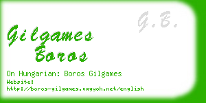 gilgames boros business card